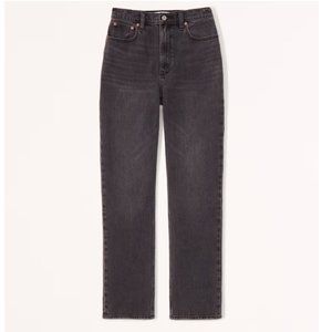 Abercrombie Ultra High Rise 90s Straight Jean Sz 27 XLong Black